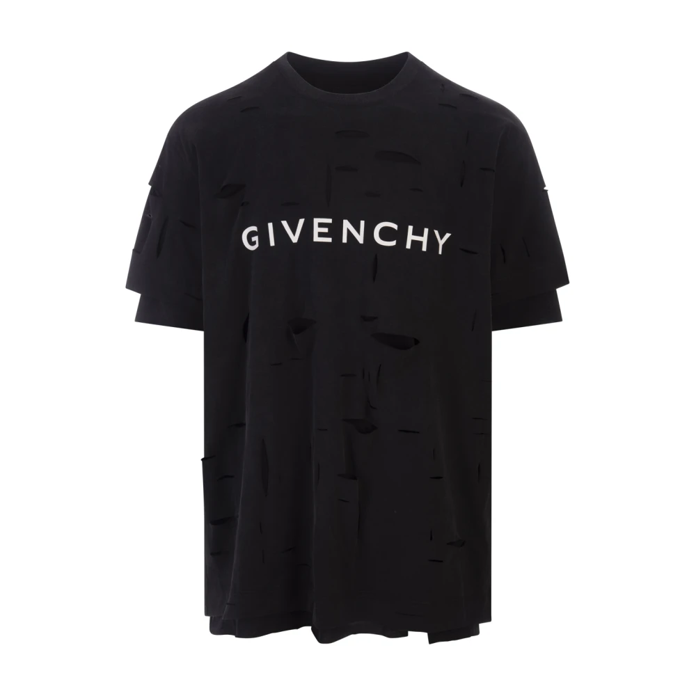 Givenchy Zwart T-shirt met Dubbellaags Ontwerp Black Heren