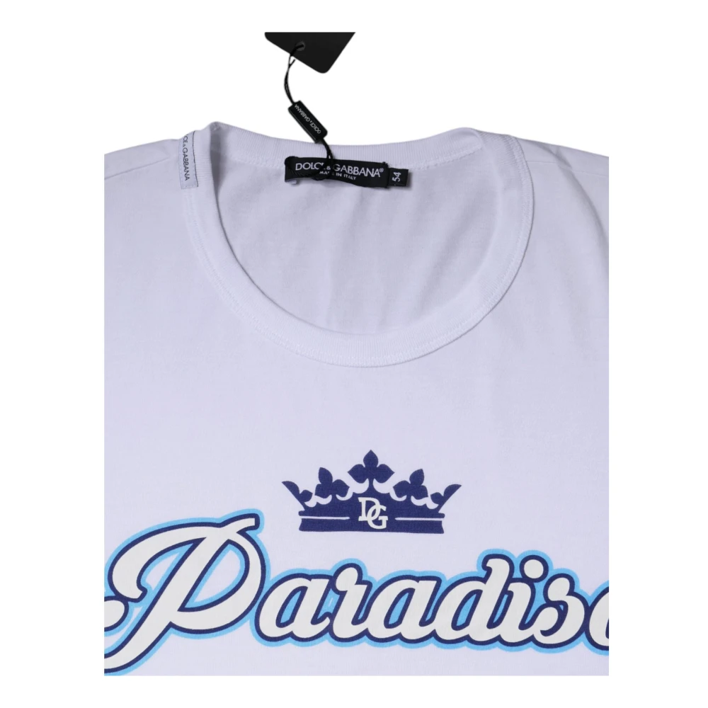 Dolce & Gabbana Witte Katoenen Crew Neck T-shirt White Heren