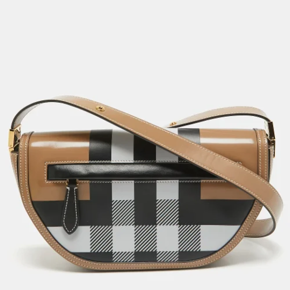 Burberry Vintage Pre-owned Leather shoulder-bags Beige Dames