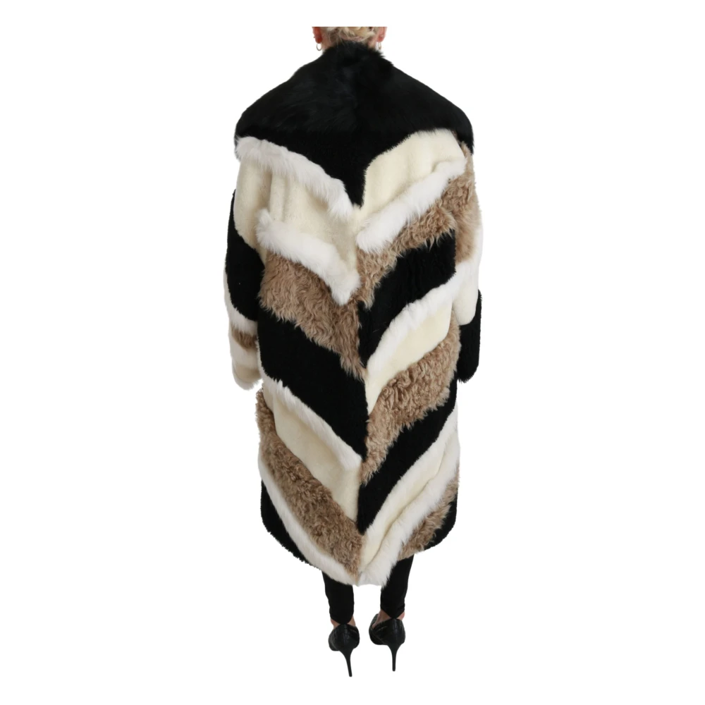 Dolce & Gabbana Multicolor Shearling Cape-Mantel Multicolor Dames