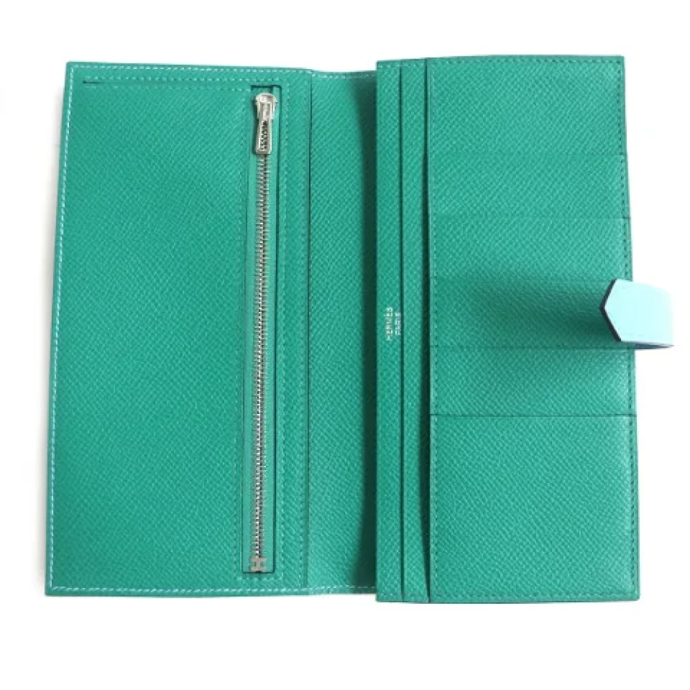 Hermès Vintage Pre-owned Leather wallets Blue Dames