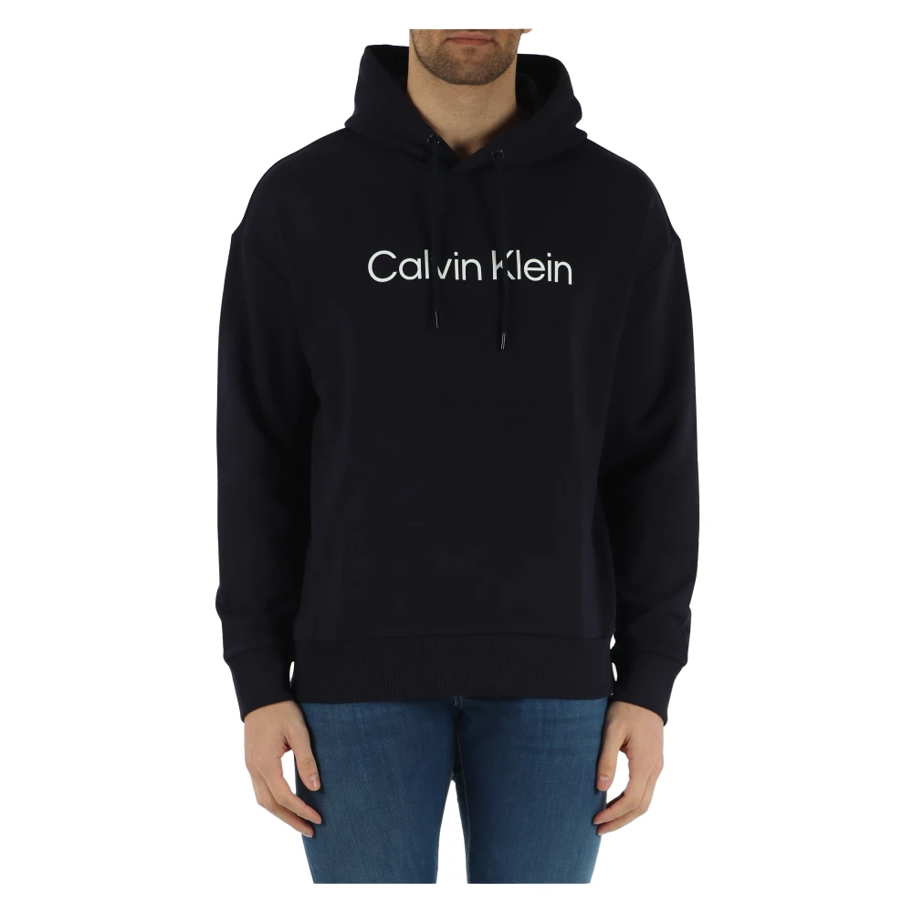 Calvin Klein Katoenen hoodie met logo Blue Heren