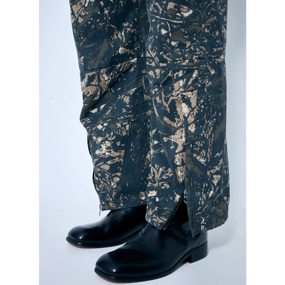 Diesel Camo Print Katoenen Broek met Ritssluiting Multicolor Heren