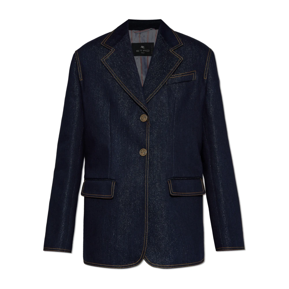 ETRO Loszittende denim blazer Blue Dames