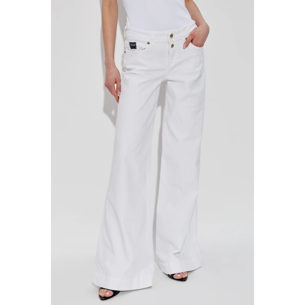 Versace Jeans Couture Jeans met uitlopende pijpen White Dames