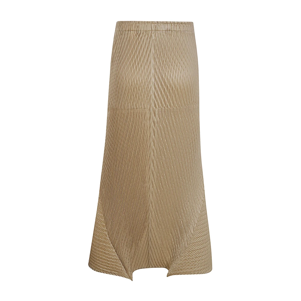 Issey Miyake Suede Plooien Rok Beige Dames
