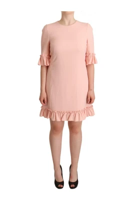 Rosa Volang Trim Mini Klänning