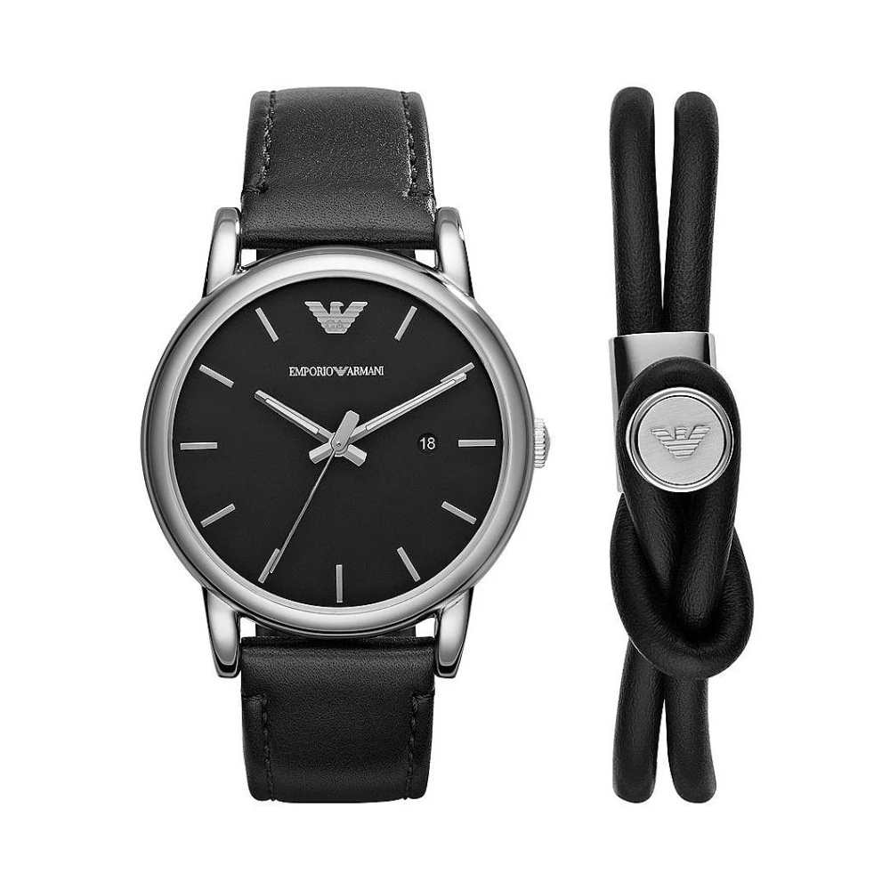 Emporio Armani Hombre Negro Accesorios, Talla: One Size