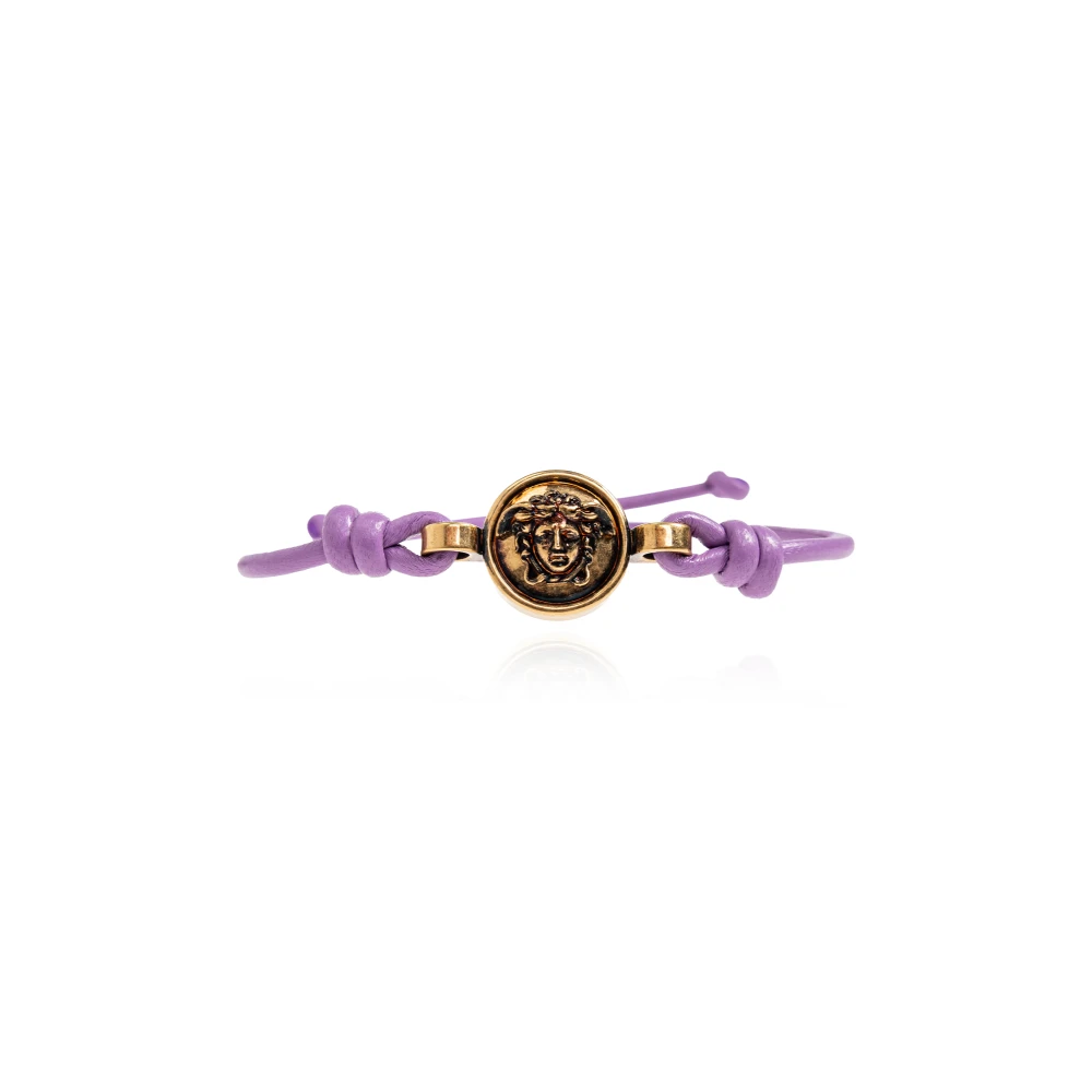Versace Unisex Violet - Medusa Leather Bracelet - Accessoires - Taille: One Size