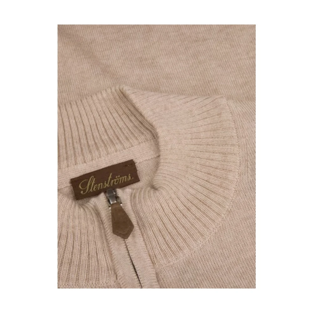 Stenströms Beige Merino Wool Half Zip Sweater Beige Heren