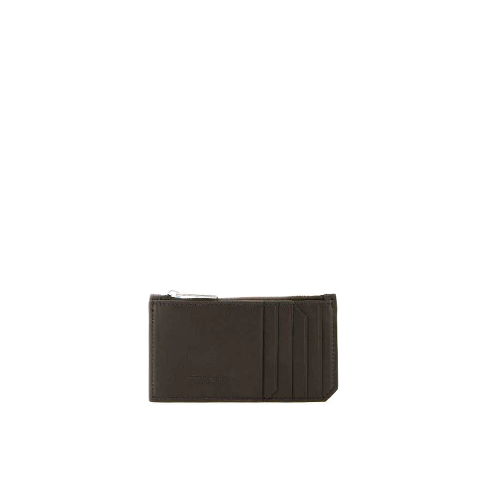Bottega Veneta Leren kaarthouder met Intrecciato-motief Brown Heren