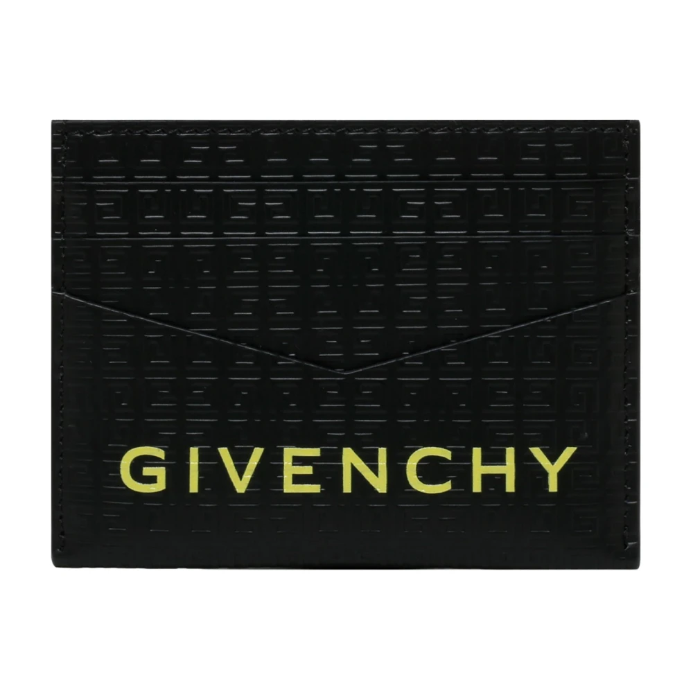 Givenchy Zwarte en gele 4G kaarthouder Black Heren