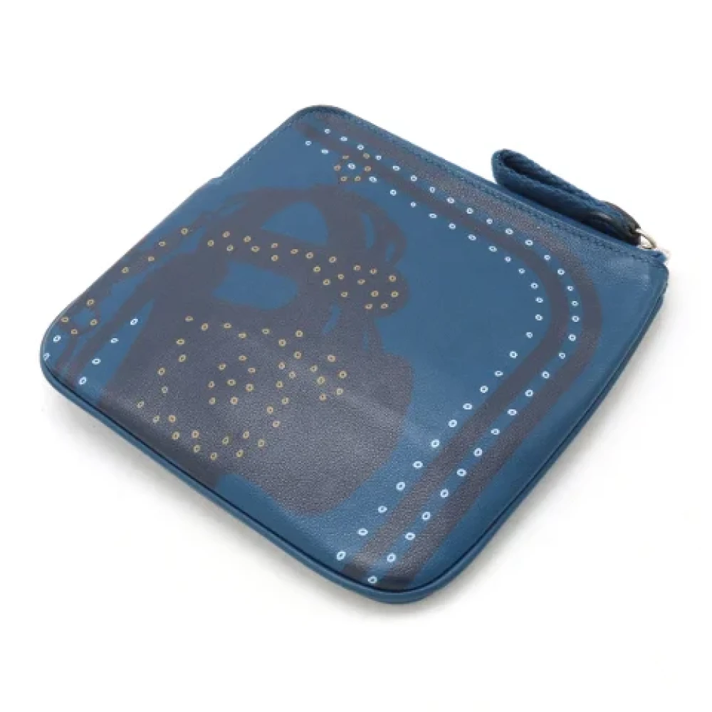 Hermès Vintage Pre-owned Leather pouches Blue Dames