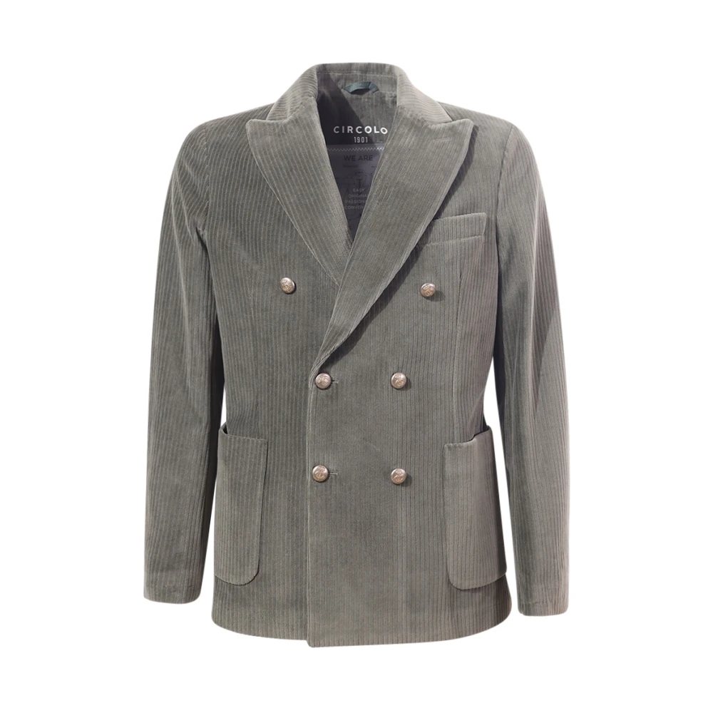 Circolo 1901 Ribfluwelen Dubbelborst Jassen Green Heren