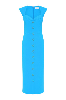 blue-scoop-neck-dress-with-rear-slit