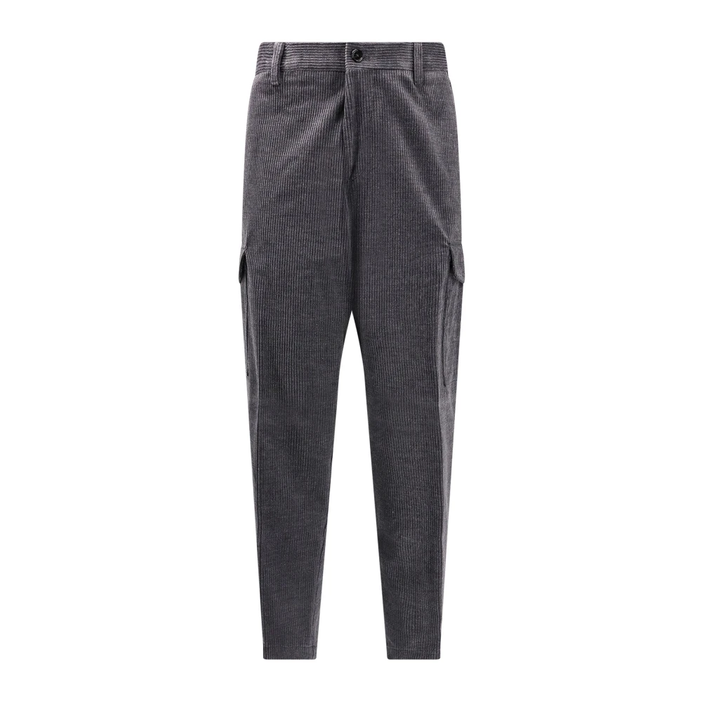 Hugo Boss Corduroy Cargo Broek met knoopsluiting Gray Heren