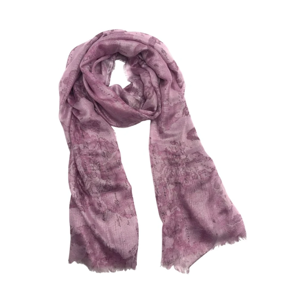 Alviero Martini 1a Classe Geo Lurex Sjaal Pink Dames