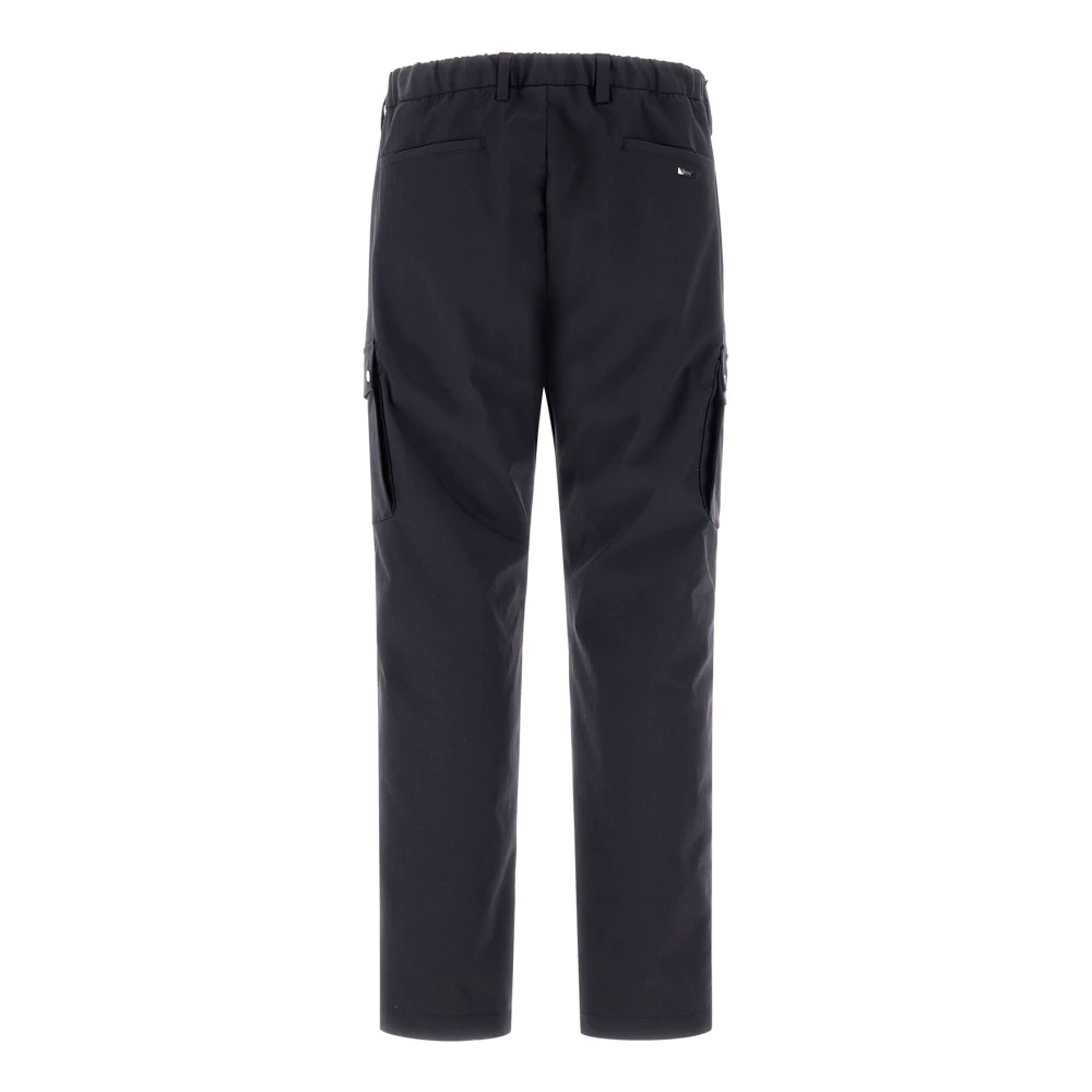 Herno Blauwe Cargo Broek Elastische Taille Regular Fit Blue Heren