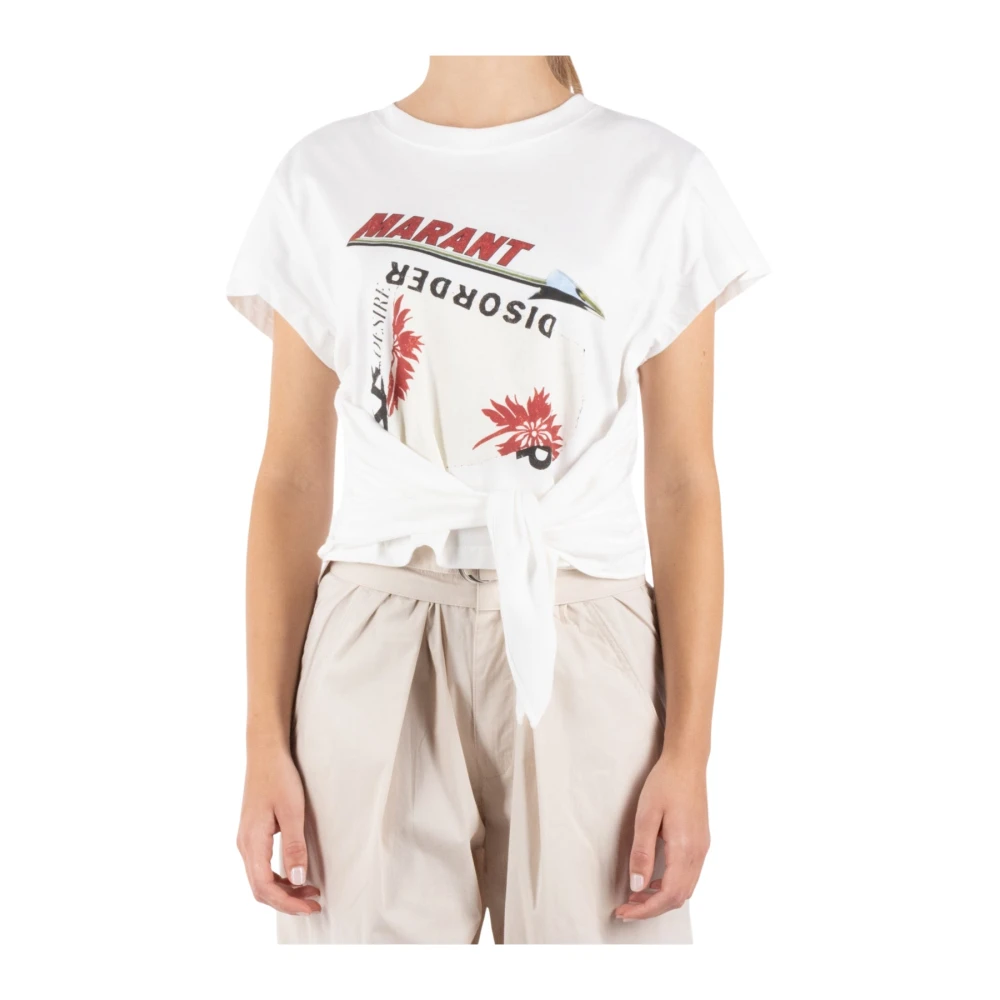 Isabel Marant Étoile Witte Katoenen T-shirt Zodya White Dames