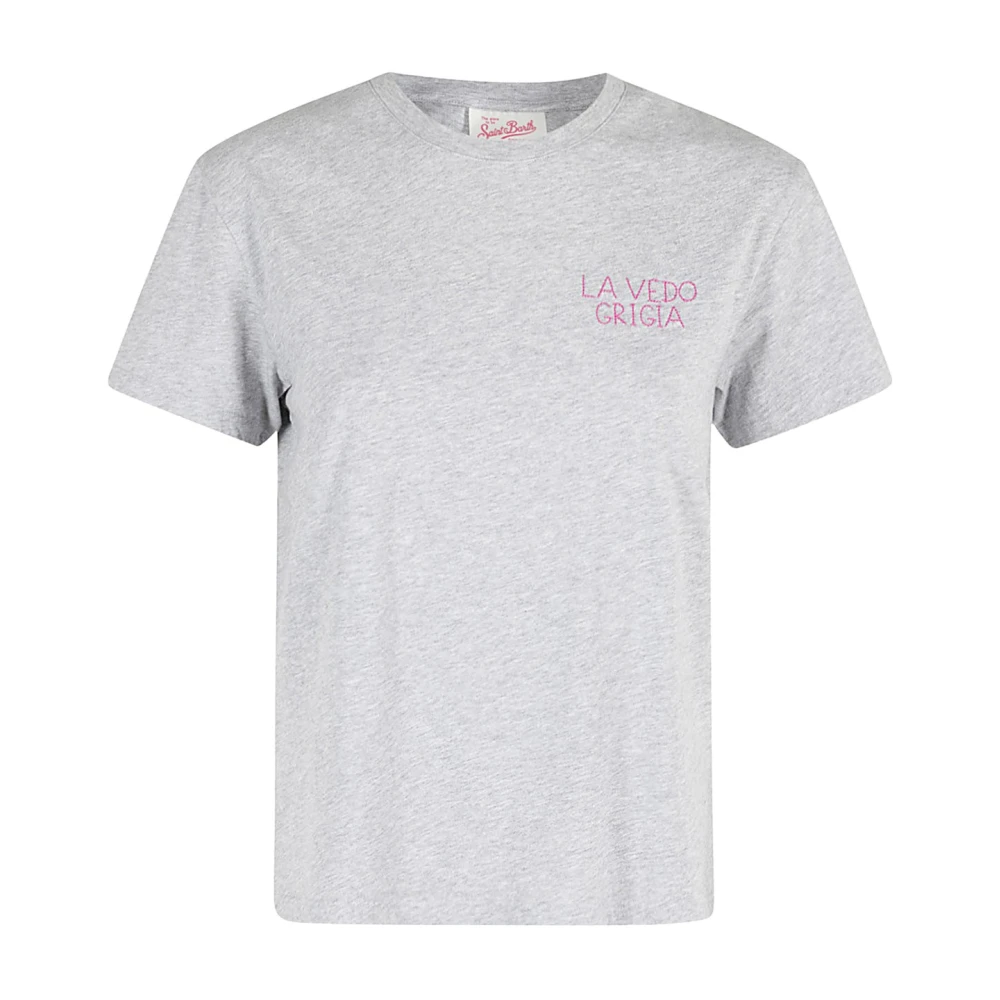 MC2 Saint Barth Katoenen Crew Neck T-shirt Gray Dames
