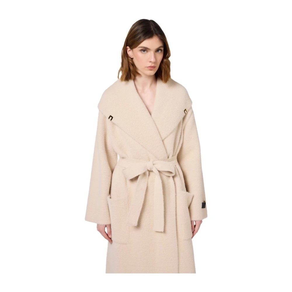 Elisabetta Franchi Roze Faux Fur Ceintuurjas Pink Dames