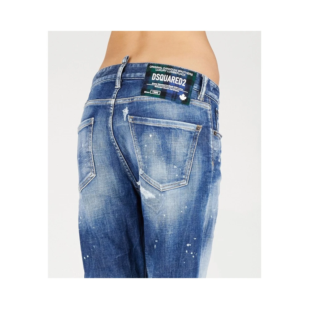 Dsquared2 Straight Jeans Model 642 Blue Dames