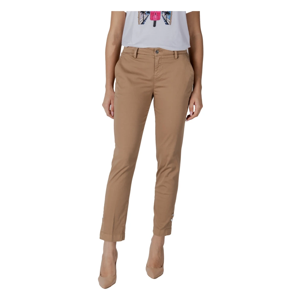 Liu Jo Beige Ritsbroek met Zakken Beige Dames