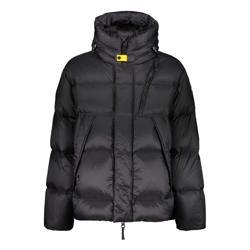 Parajumpers Gewatteerde jas met capuchon en contraststiksels Black Heren