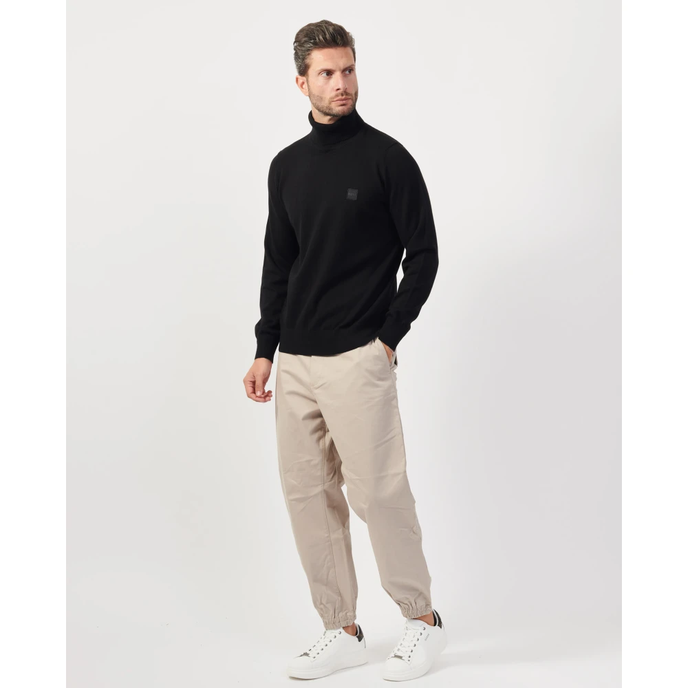Hugo Boss Zwarte Coltrui Kasjmiermix Black Heren