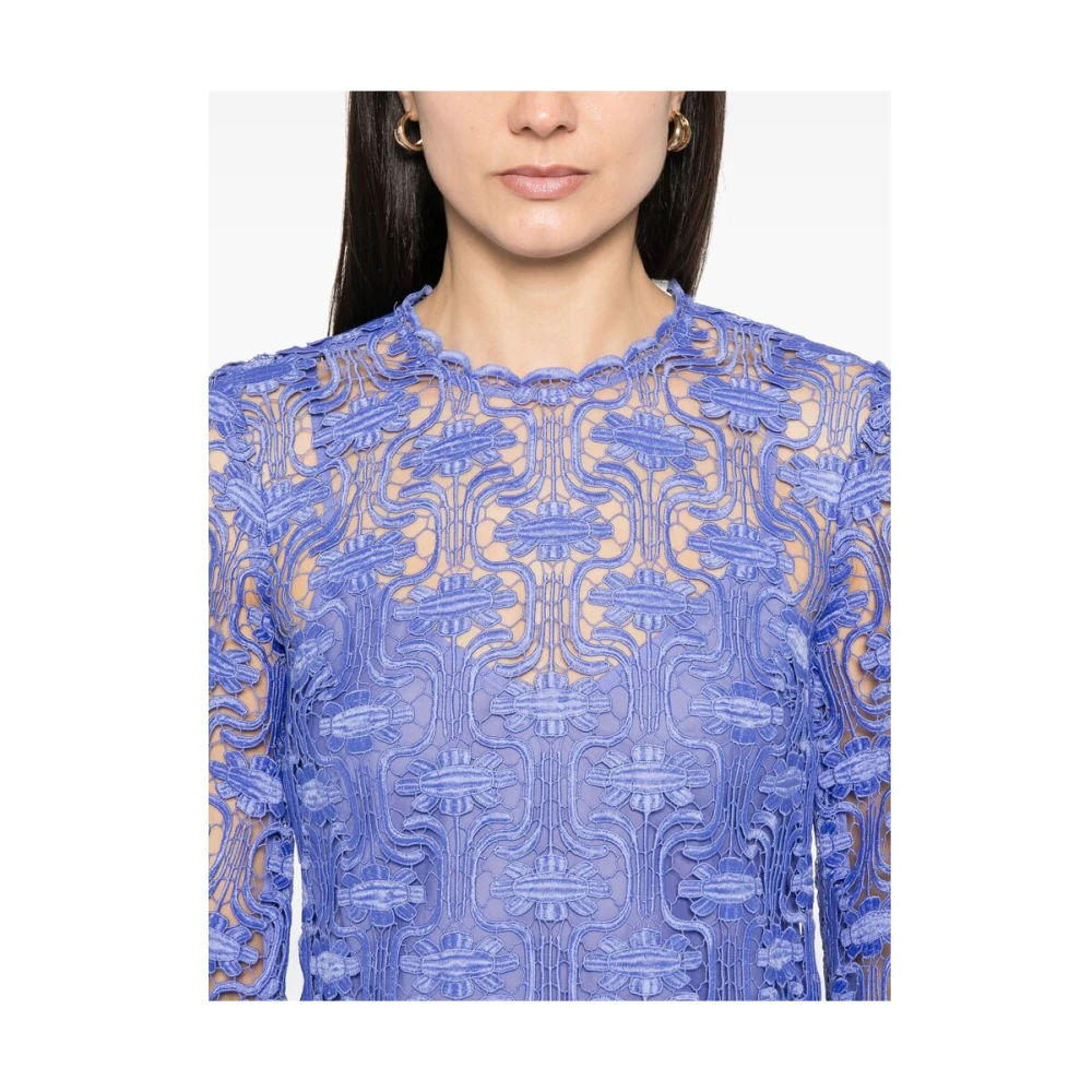 Zimmermann Blauwe Bloemenjurk met Lange Mouwen Purple Dames