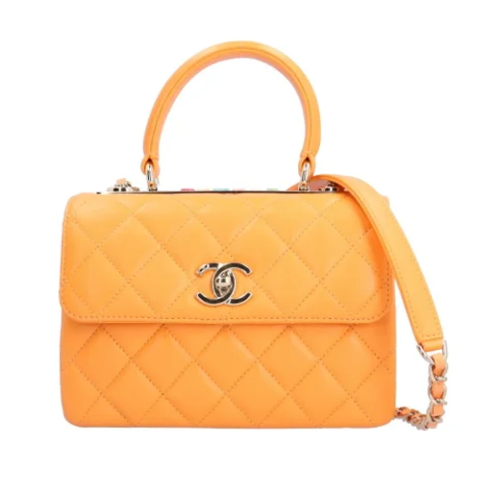 Chanel Vintage Pre-owned Leather chanel-bags Orange Dames