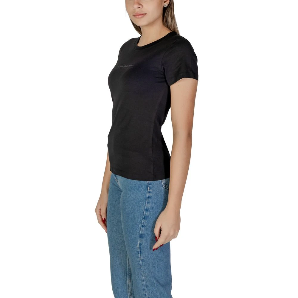 Calvin Klein Jeans Zwarte Katoenen Dames T-shirt Lente Zomer Black Dames
