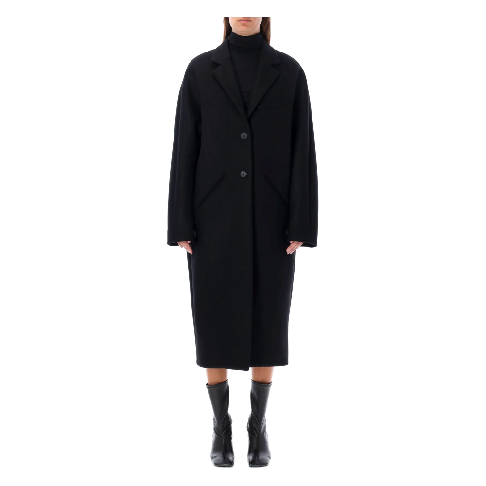 Courrèges Zwarte Cocoonjas Buitenkleding Aw24 Black Dames