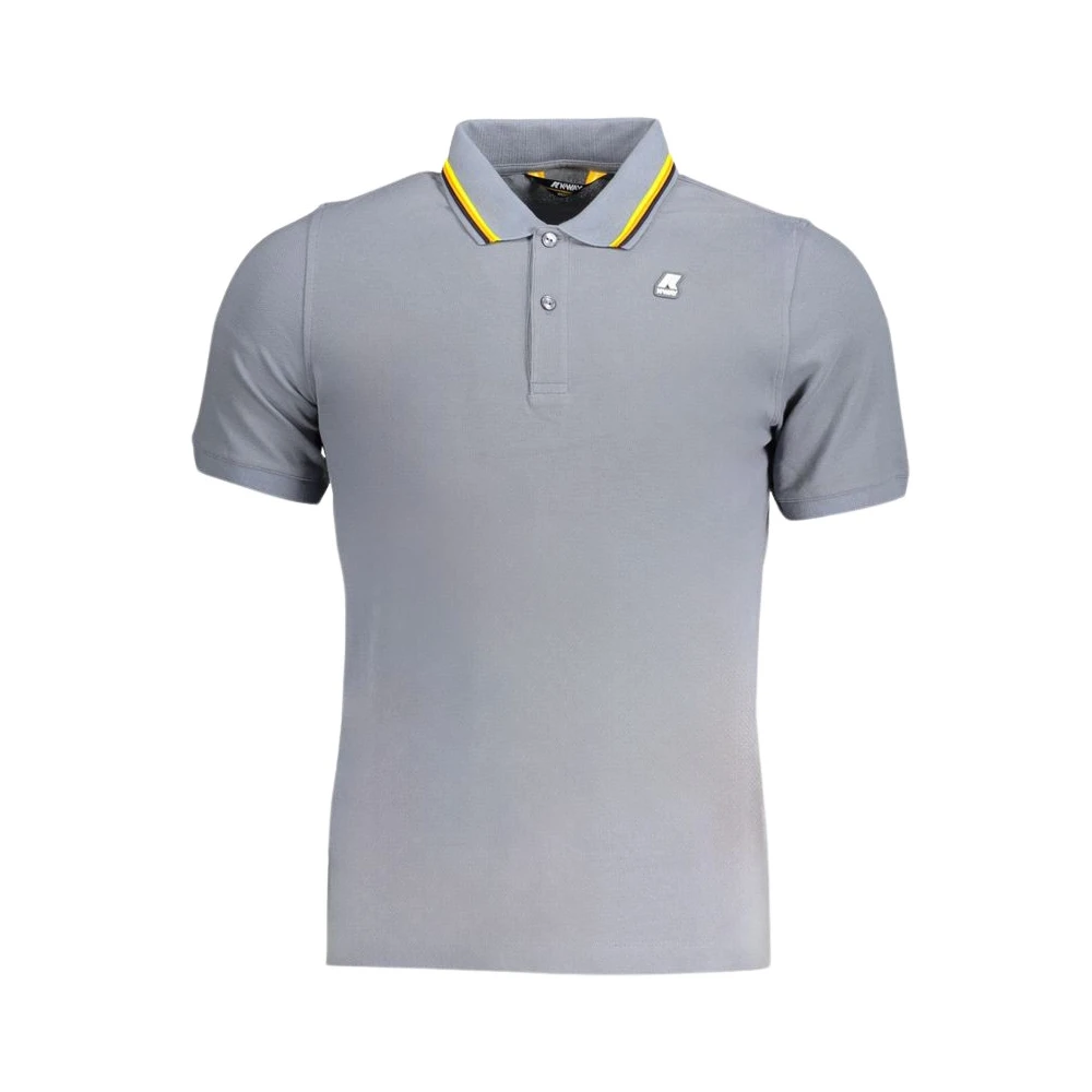 K-way Grijze Katoenen Poloshirt met Contrastdetails Gray Heren