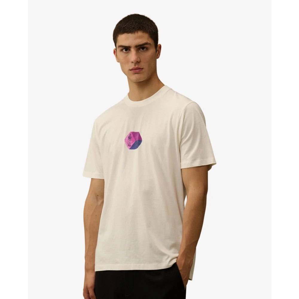 C.P. Company Witte Geribbelde Kraag Trui White Heren