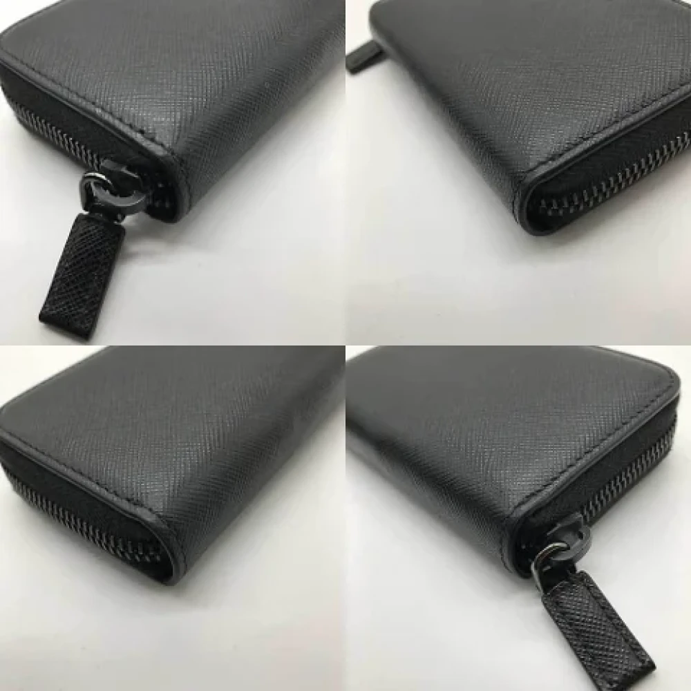 Prada Vintage Pre-owned Leather wallets Black Dames