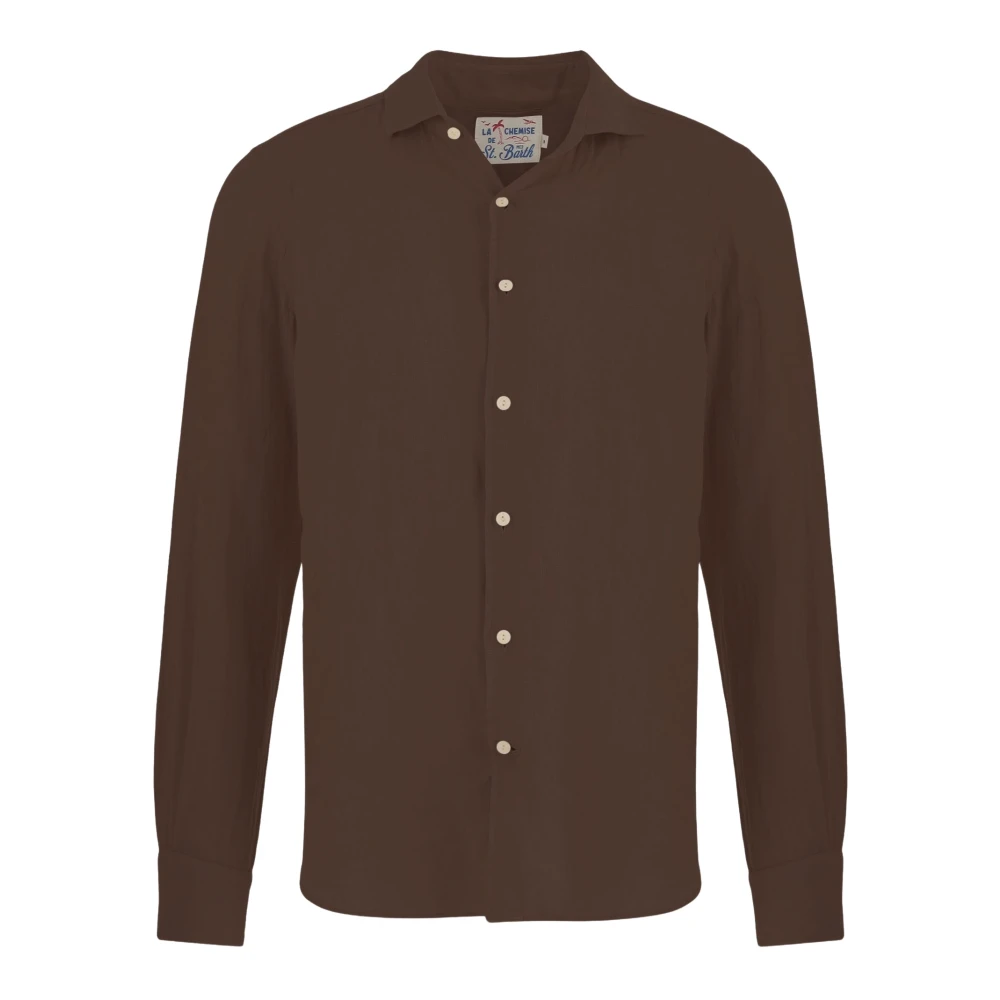 Mc2 Saint Barth Brown Linen Shirt - Male - Casual Shirts - M - Shirts