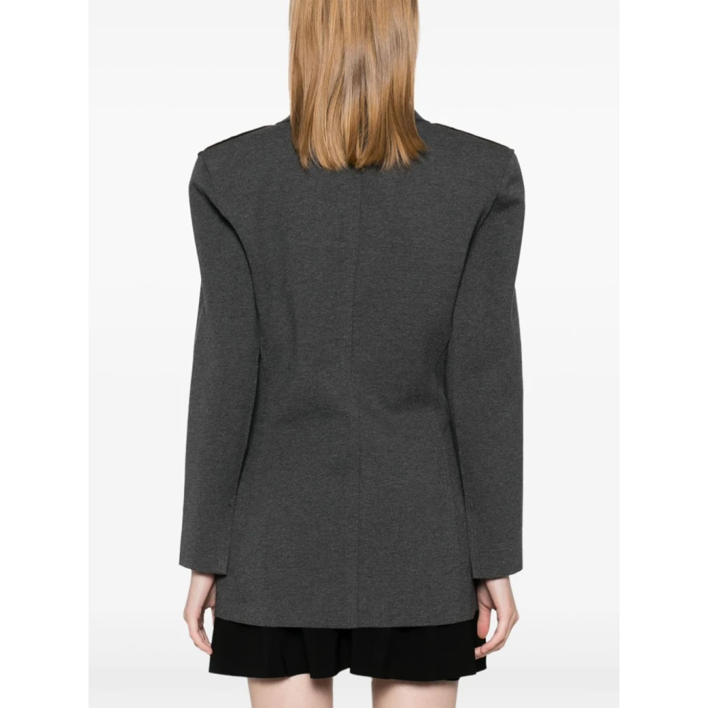 Norma Kamali Grijze Jassen met Touch-Strap Sluiting Gray Dames