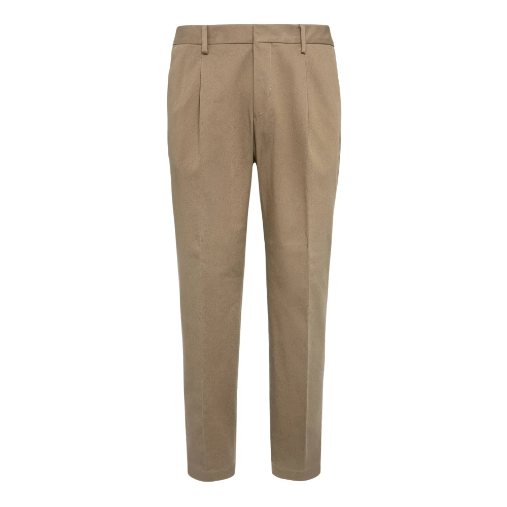 Boggi Milano Stretch Katoenen Gabardine Broek Beige Heren