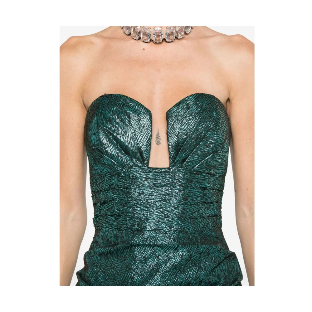 Rebecca Vallance Teal Blauwe Strapless Column Jurk Blue Dames
