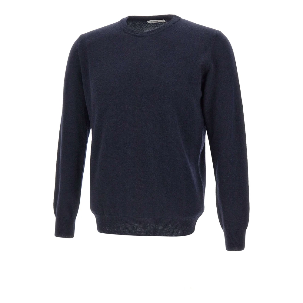 Kangra Men's Blue Crew Neck Wool Sweater