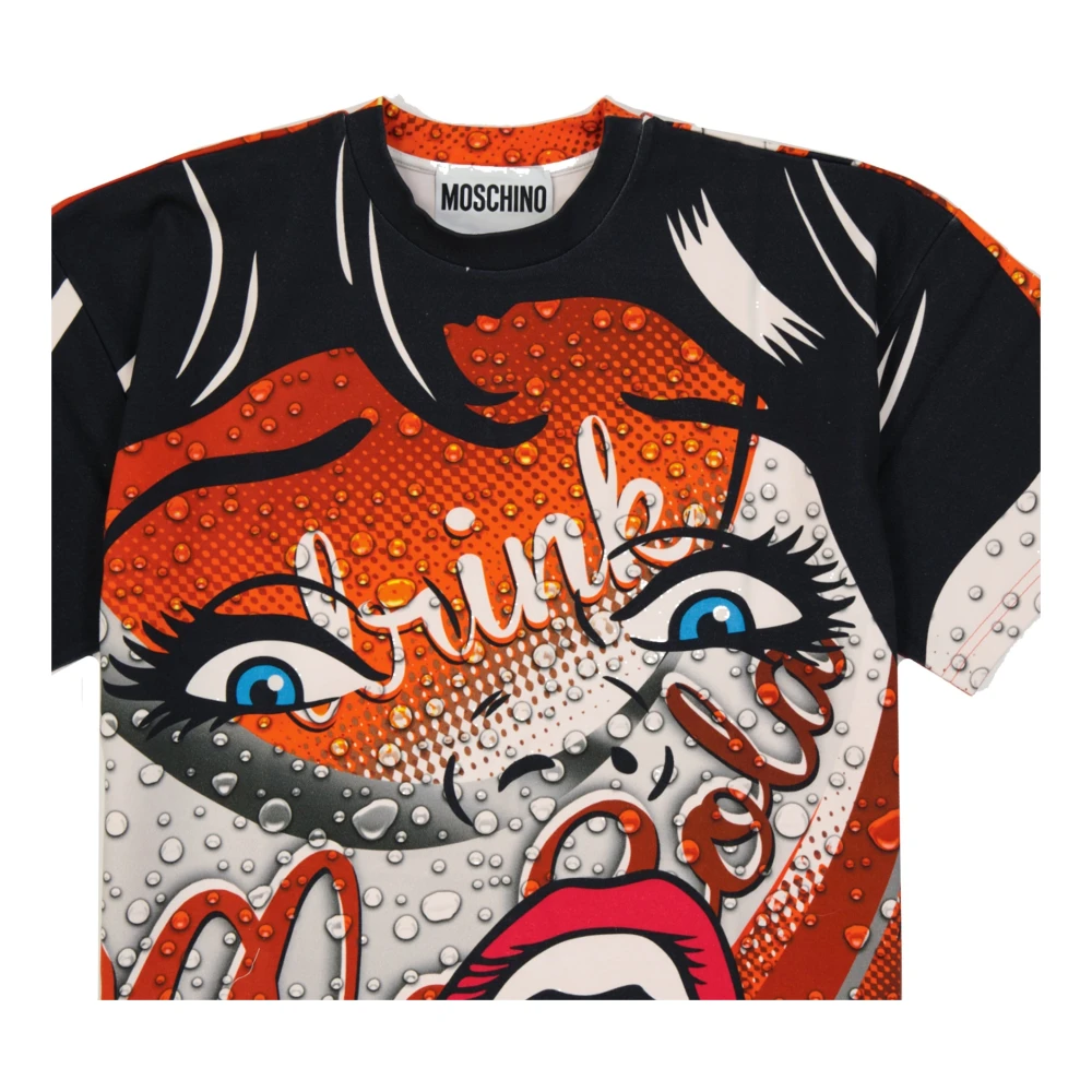 Moschino Gedrukte Katoenen Mini Jurk Multicolor Heren