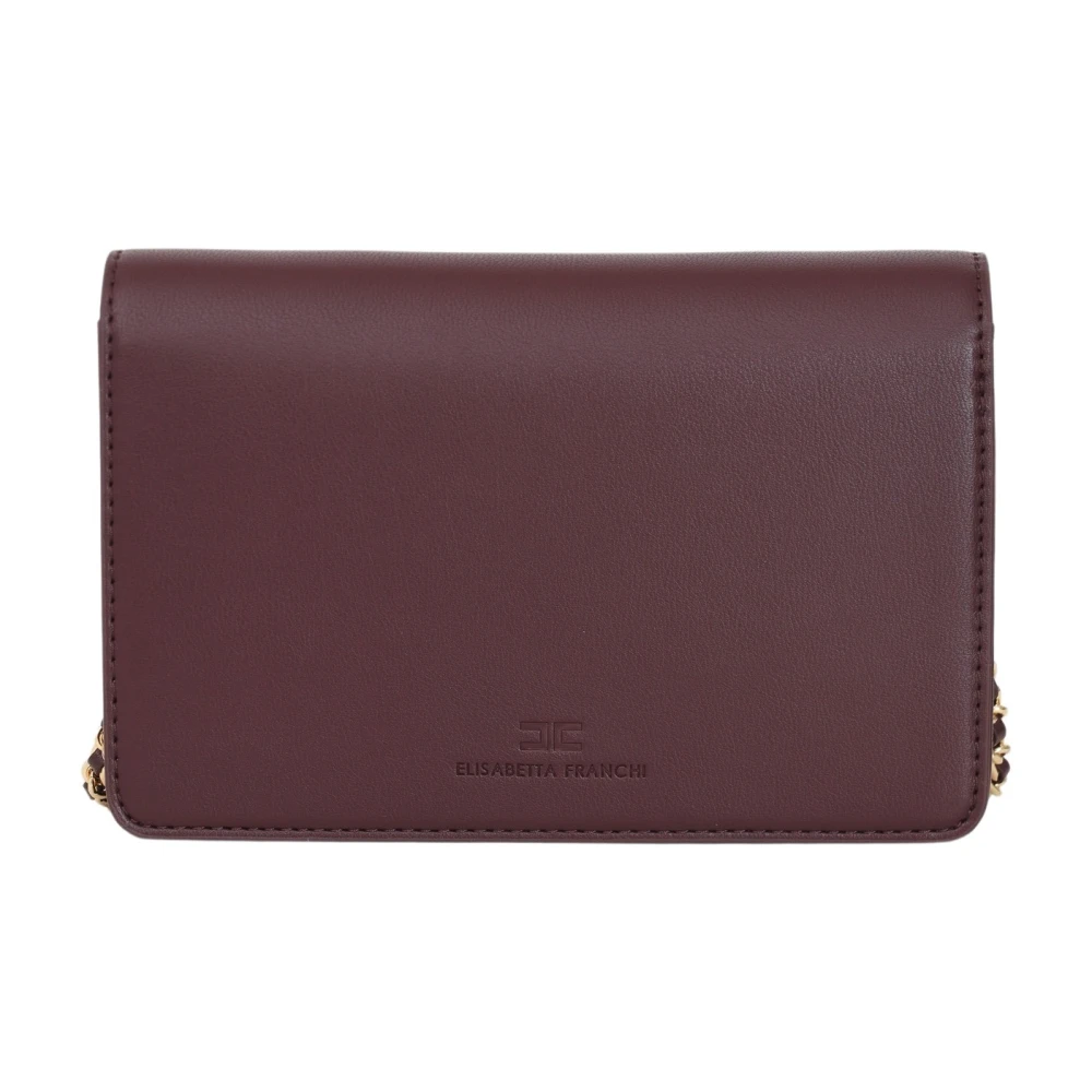 Elisabetta Franchi Bordeaux Schoudertas Elegant Herfst Winter Brown Dames