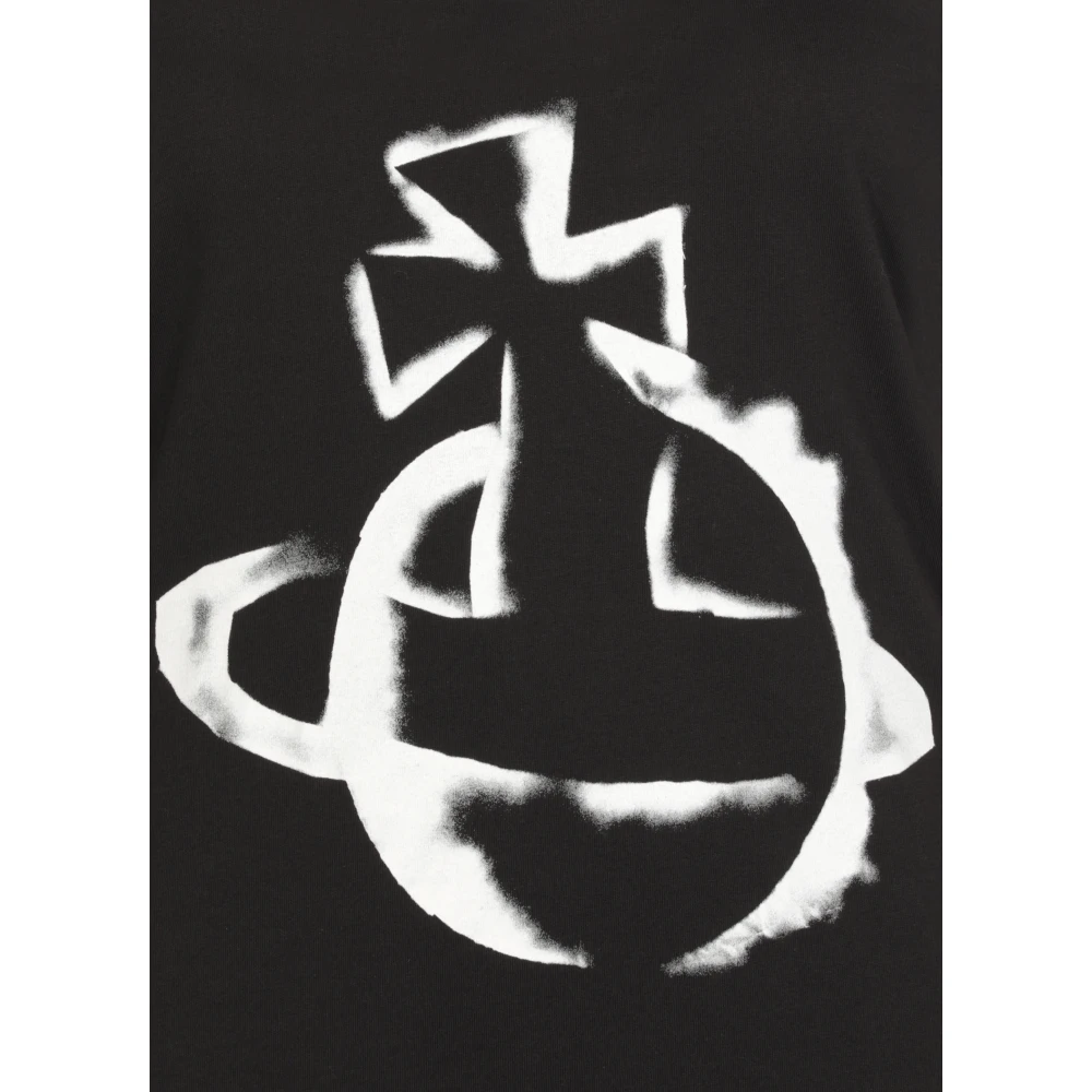 Vivienne Westwood Zwarte Katoenen T-shirt met Logo Black Dames