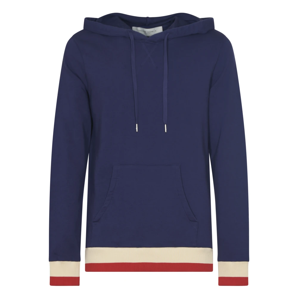 Golden Goose Reis Hoodie met Gouden Patches Blue Heren