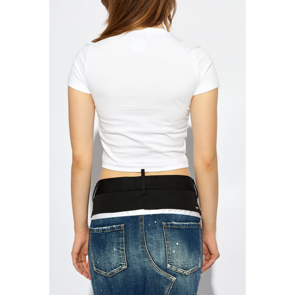 Dsquared2 T-shirt met logo White Dames