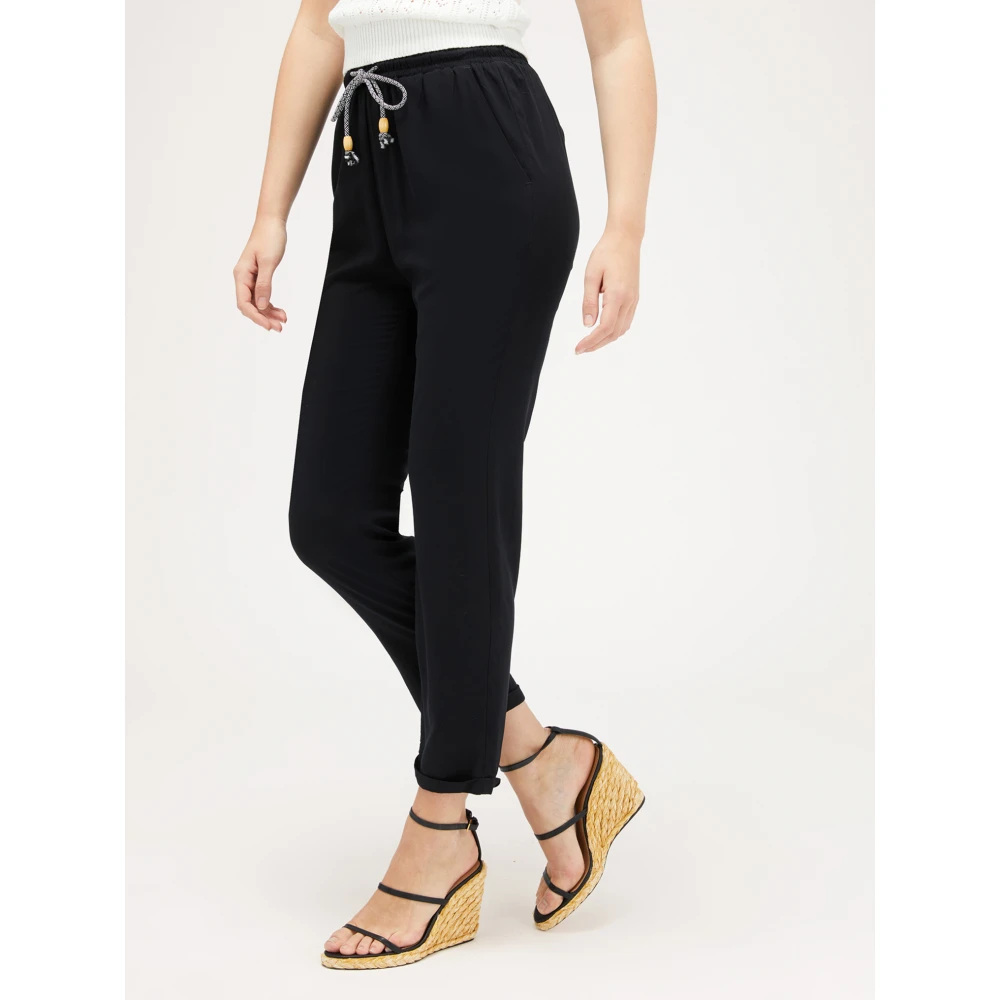 Motivi Flowing Jogger Broek Black Dames