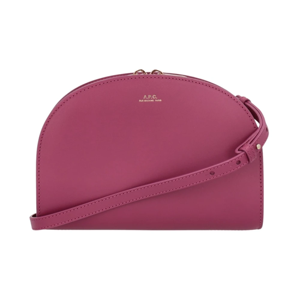 A.p.c. Demi Lune Leren Handtas Pink Dames Kledingwinkel.nl