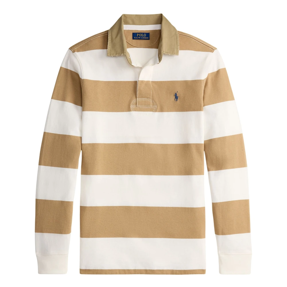 Ralph Lauren Men's Brown Polo Shirts, M, Classic Fit Rugby Polo Shirt