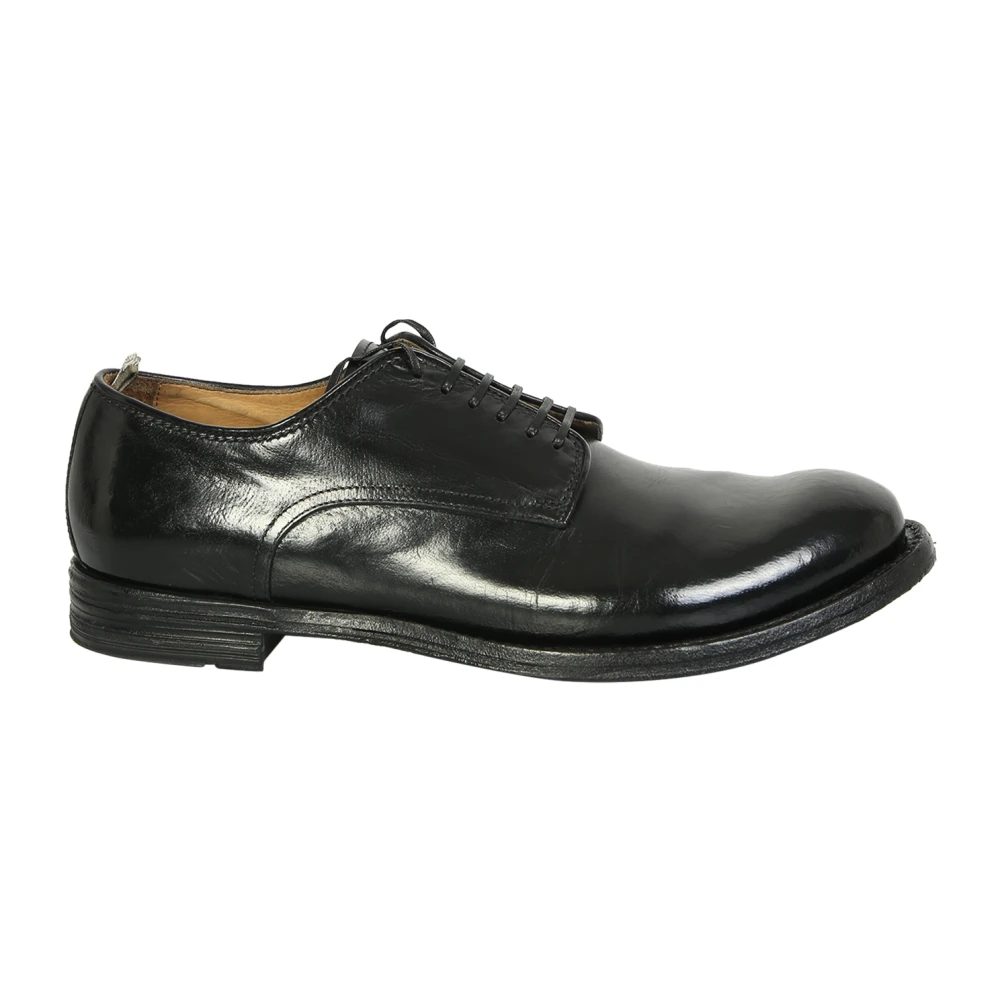 Officine Creative Zwarte Leren Veterschoenen voor Heren Black Heren